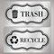 Avery Recycle and Trash Stickers, Metallic Recycle and Trash Signs for Bins, Containers, Trash Cans and Walls, Waterproof, UV Resistant, Preprinted, 2" x 3-3/4", 8 Total